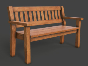 wooden bench Model 3D