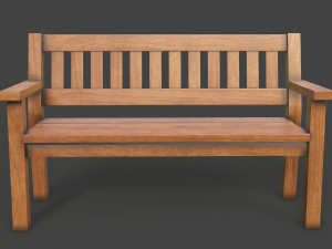 wooden bench Modèle 3D