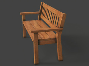 wooden bench Modèle 3D