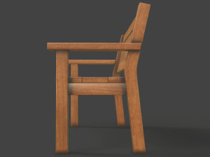 wooden bench Modèle 3D