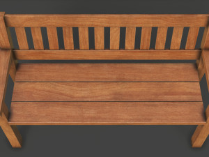 wooden bench Modèle 3D
