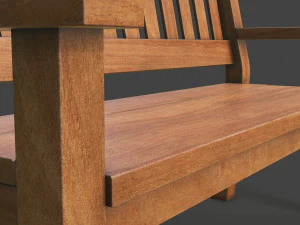 wooden bench 3D Model