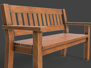 wooden bench Modèle 3D