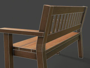 wooden bench 3D Model
