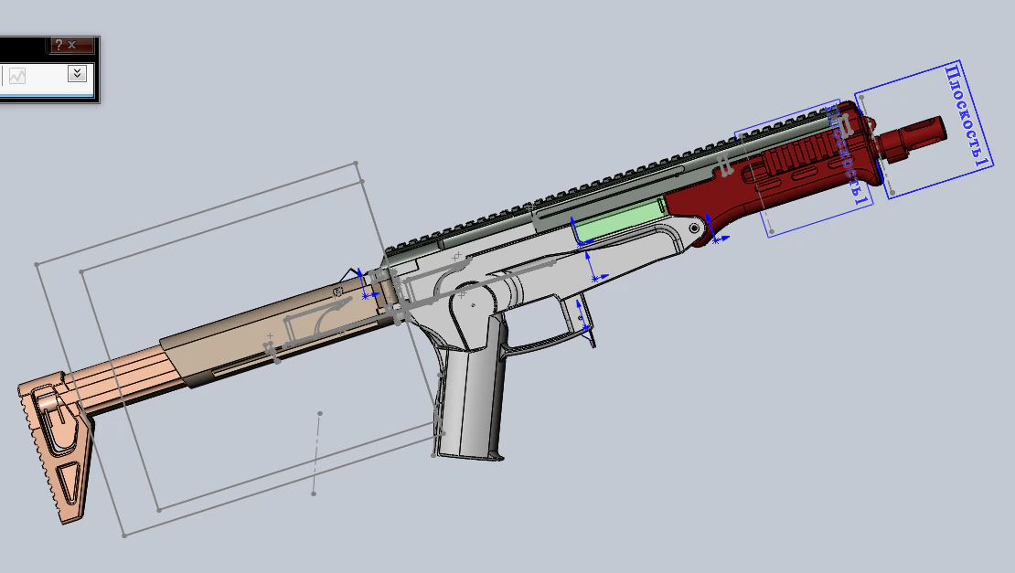 airsoft replica of a small-sized machine am-17 3D Print Model .c4d .max .obj .3ds .fbx .stl .blend 