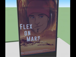 cajas de luz-p&oacute;ster flex en marte Modelo 3D