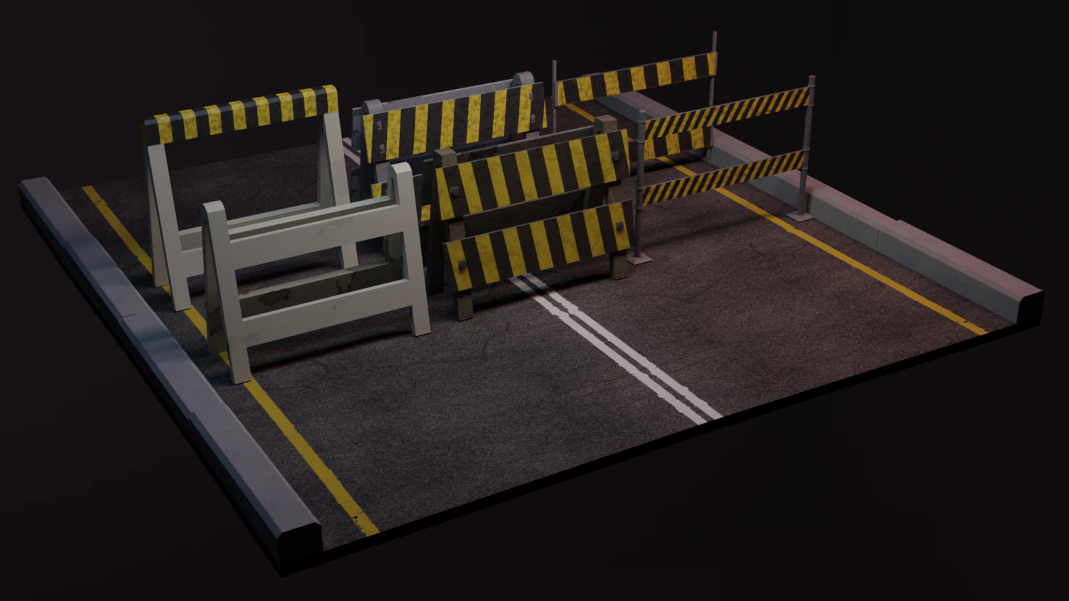 road-barriers 3D Model .c4d .max .obj .3ds .fbx .stl .blend 
