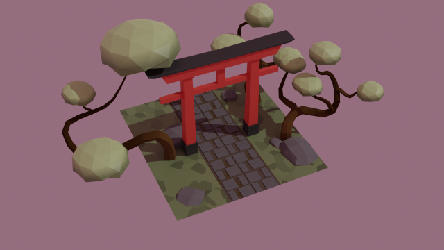 torii gate 3D Model .c4d .max .obj .3ds .fbx .stl .blend 