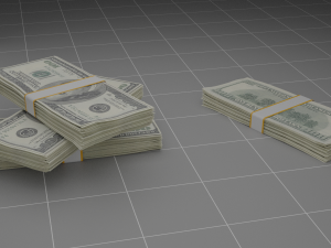 pack of bills-money-dollars 3D Model