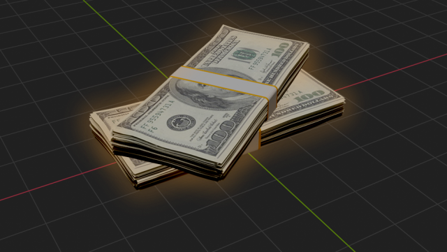 pack of bills-money-dollars 3D Model .c4d .max .obj .3ds .fbx .stl .blend 