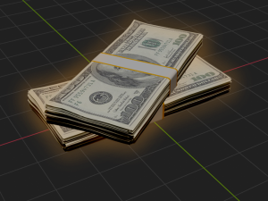 pack of bills-money-dollars 3D 모델