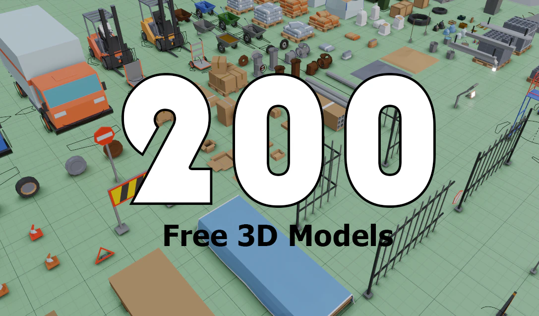 low poly pack 3d objects constructor 3D Model .c4d .max .obj .3ds .fbx .stl .blend 