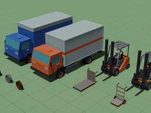 low poly pack 3d objects constructor 3D Model