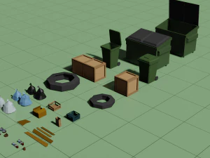 low poly pack 3d objects constructor 3D Model