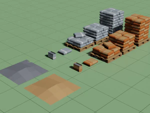 low poly pack 3d objects constructor 3D Model