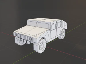 hummer military three camouflage 3D Model