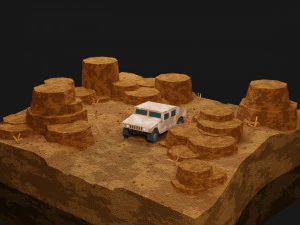 hummer military three camouflage 3D Model