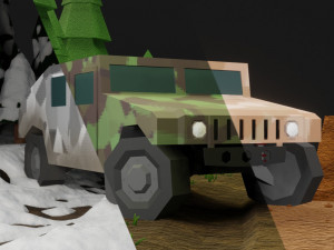hummer military three camouflage 3D मॉडल