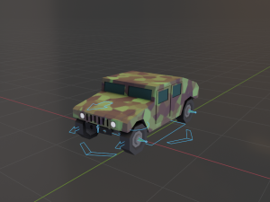 hummer military three camouflage 3D Model