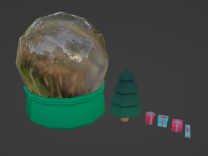 low poly snow globe 3D Model