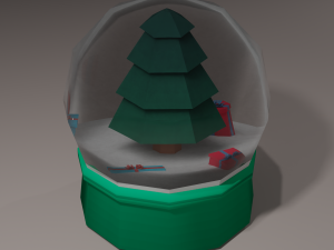 low poly snow globe 3D Model