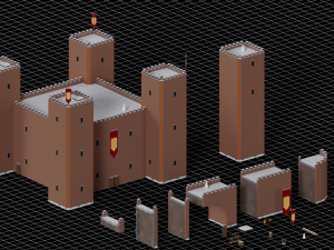 Low Poly Castle onstructor Model 3D