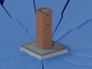 Constructor de castillos de baja poli Modelo 3D