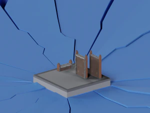 Constructor de castillos de baja poli Modelo 3D