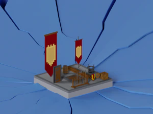 Constructor de castillos de baja poli Modelo 3D