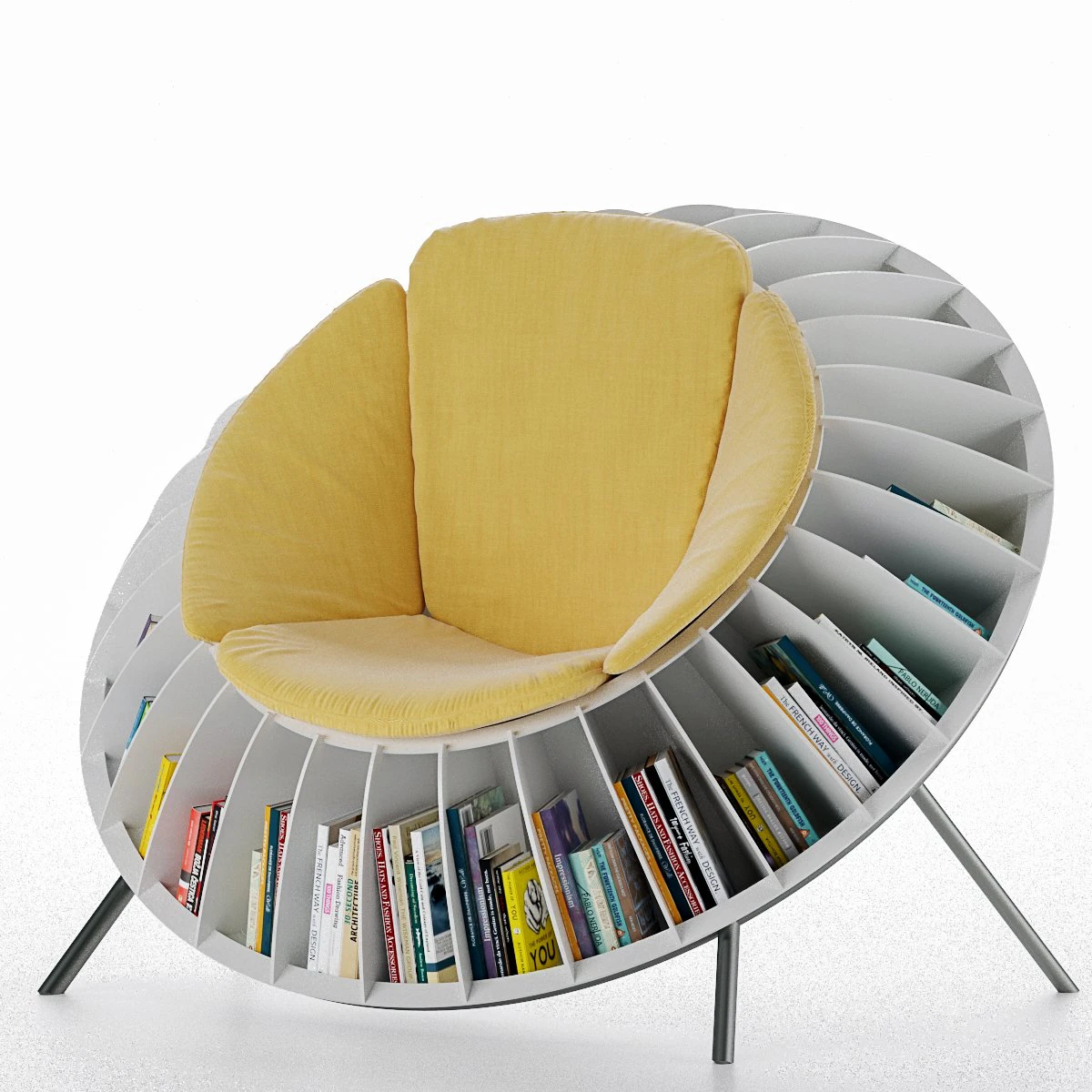 armchairbook 3D Model .c4d .max .obj .3ds .fbx .stl .blend