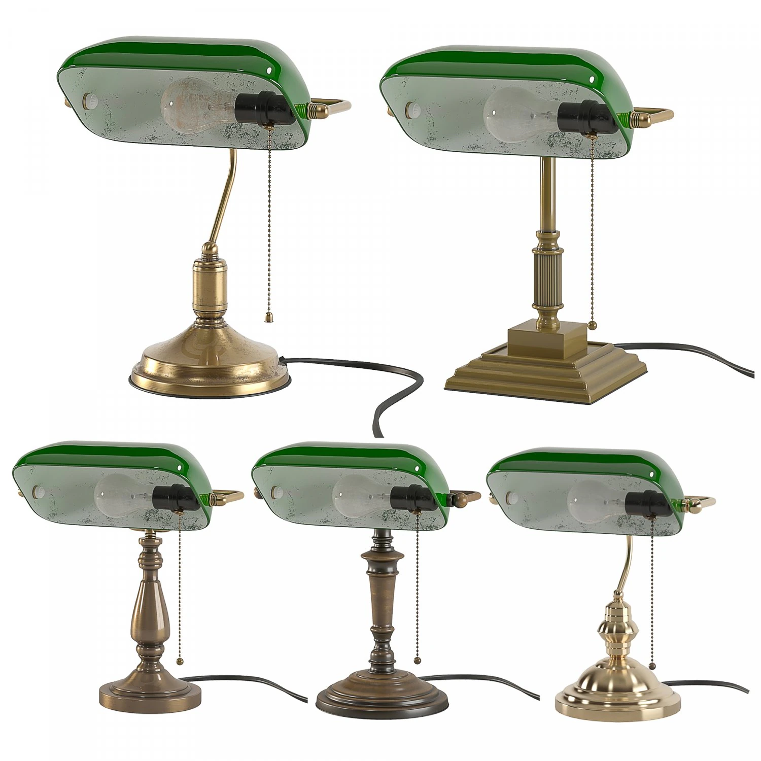 bankers-study-light 3D Model .c4d .max .obj .3ds .fbx .stl .blend 