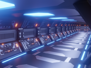 scifi corridor Model 3D