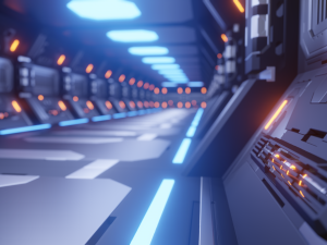 scifi corridor Model 3D