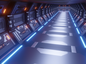 scifi corridor Model 3D