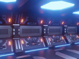 scifi corridor Model 3D