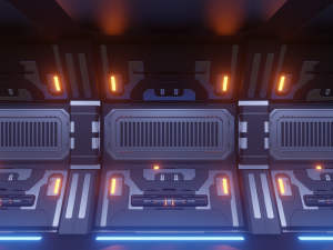 scifi corridor Model 3D
