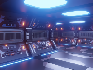 scifi corridor Model 3D