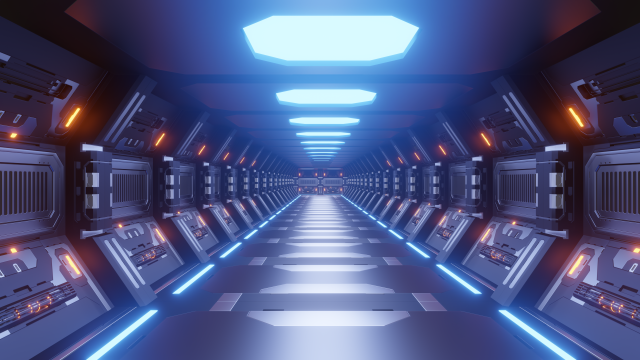 scifi corridor Model 3D .c4d .max .obj .3ds .fbx .stl .blend 