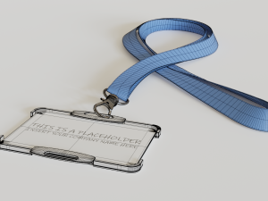 3d badge holder with lanyard 3D Model