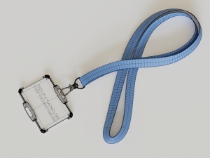 3d badge holder with lanyard 3D Model