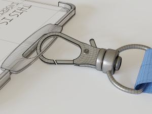 3d badge holder with lanyard 3D Model