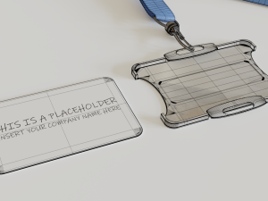 3d badge holder with lanyard 3D Model