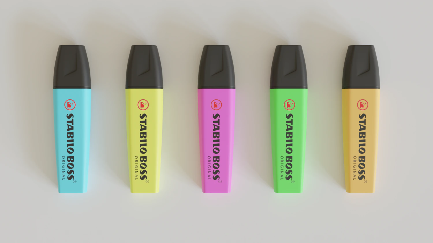 stabilo boss original - набір з 5 шт 3D Модель .c4d .max .obj .3ds .fbx .stl .blend 