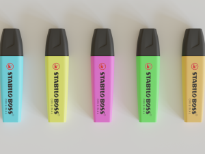 stabilo boss original - set of 5 highlighters 3D 모델