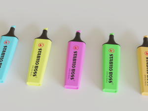 stabilo boss original - set of 5 highlighters 3D-Modell