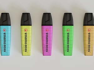 stabilo boss original - set of 5 highlighters 3D-Modell