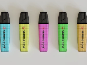 stabilo boss original - набір з 5 шт 3D Модель