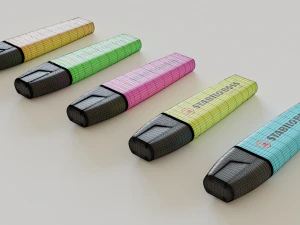 stabilo boss original - набір з 5 шт 3D Модель