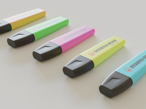stabilo boss original - set of 5 highlighters 3D-Modell