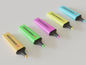 stabilo boss original - set of 5 highlighters 3D-Modell